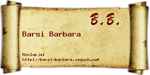 Barsi Barbara névjegykártya